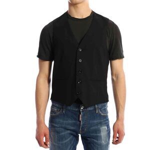 Tonello Men Wool Vest Black